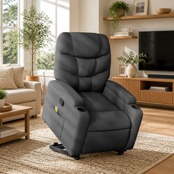Comfortable Grey Fabric Massage Recliner Chair