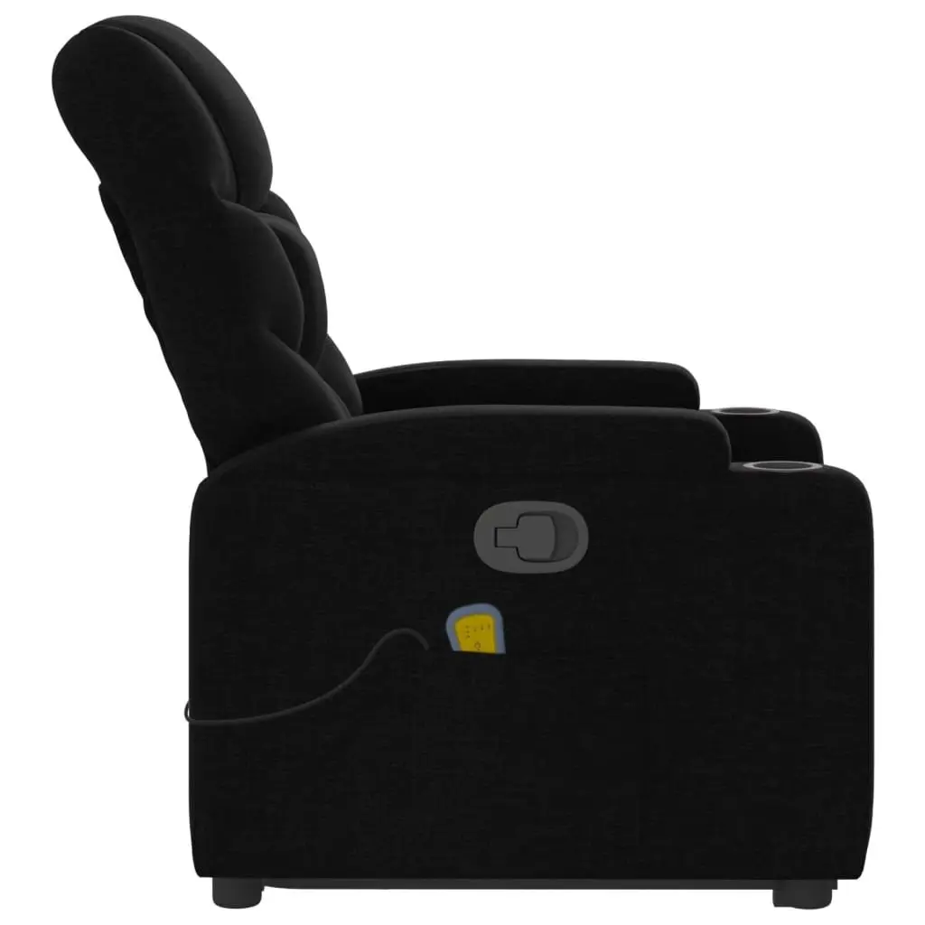 Electric Massage Recliner Chair Black Fabric Power Lift Armchair