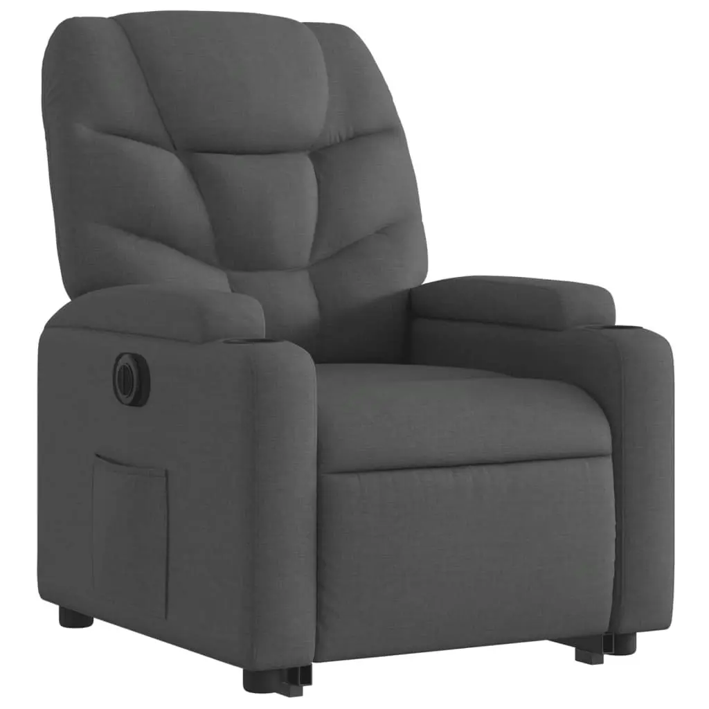 Electric Stand Up Recliner Armchair Power Lift Recline Comfort Grey Fabric