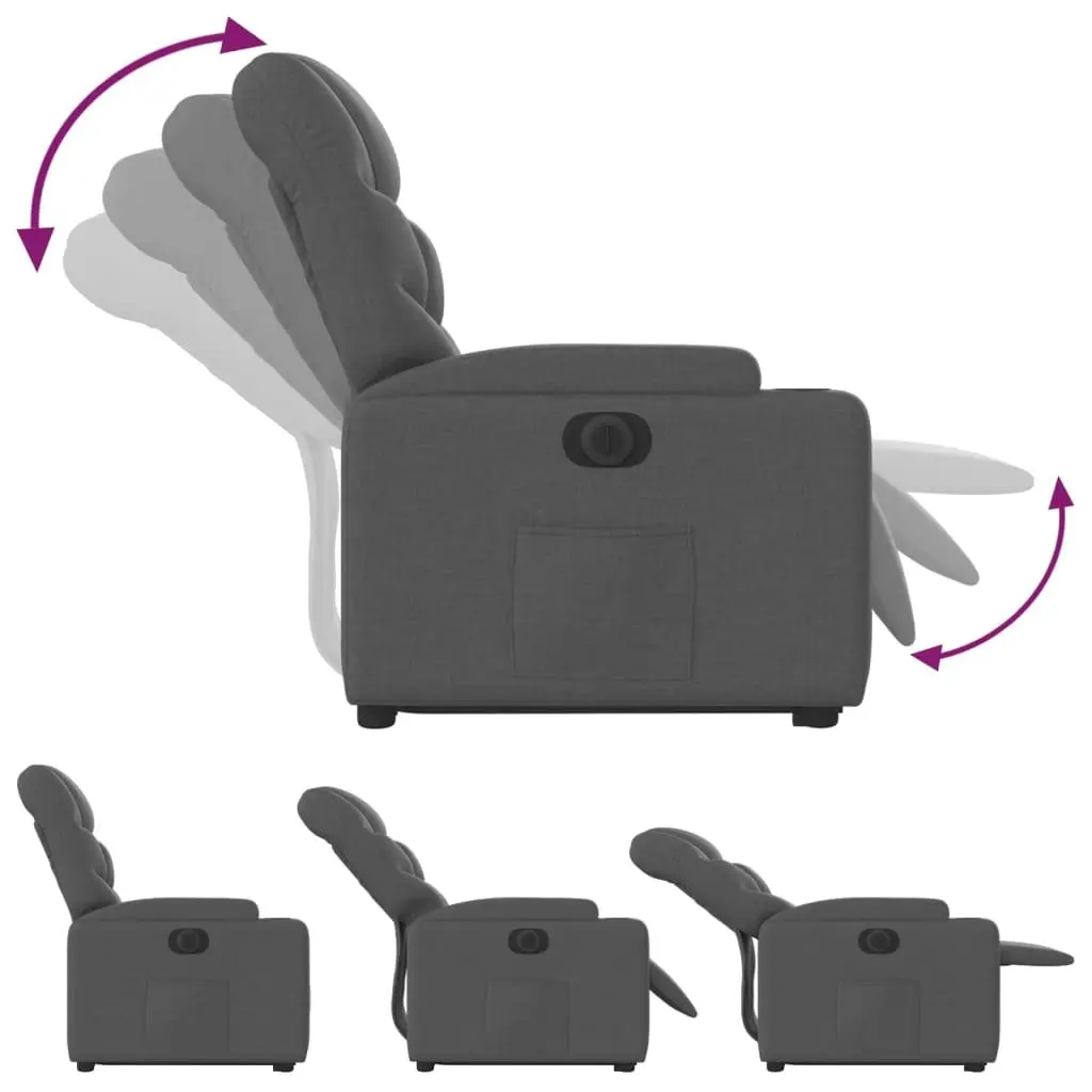 Electric Stand Up Recliner Armchair Power Lift Recline Comfort Grey Fabric