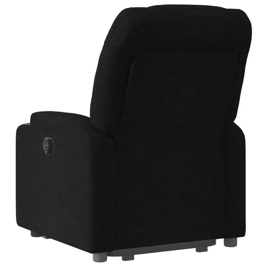 Electric Stand Up Recliner Chair Black Fabric Power Lift Massage