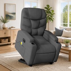 Grey Electric Lift Recliner Chair with Massage Function