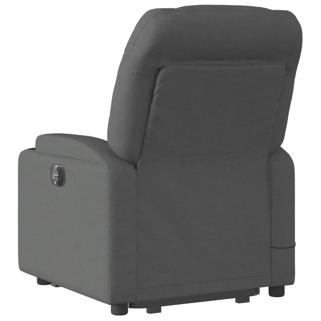 Electric Massage Recliner Chair Power Lift Grey Fabric 135 Degrees