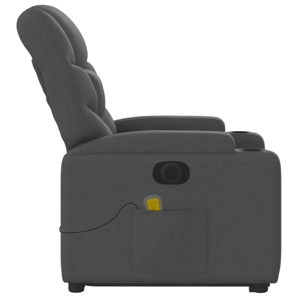 Electric Massage Recliner Chair Power Lift Grey Fabric 135 Degrees