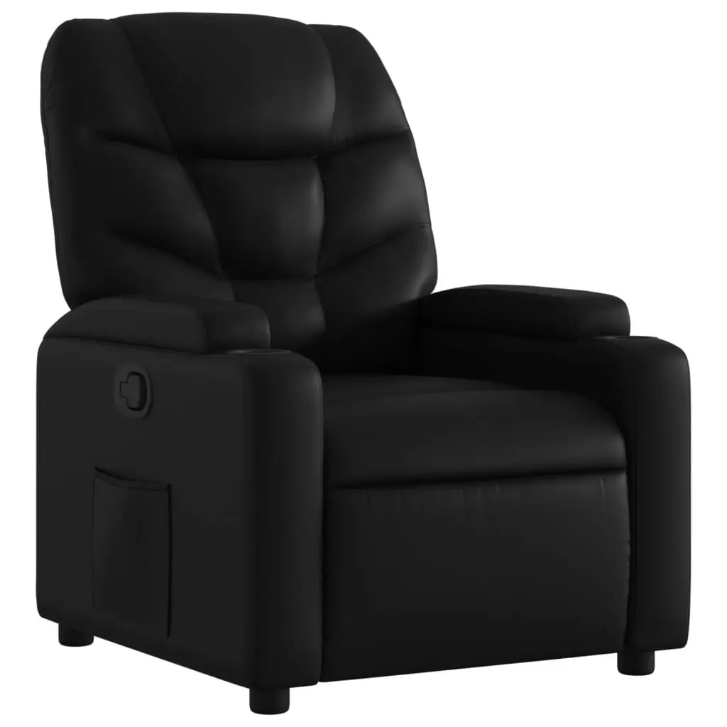 Recliner Chair Manual Reclining Armchair with Cup Holders Side Pocket Black