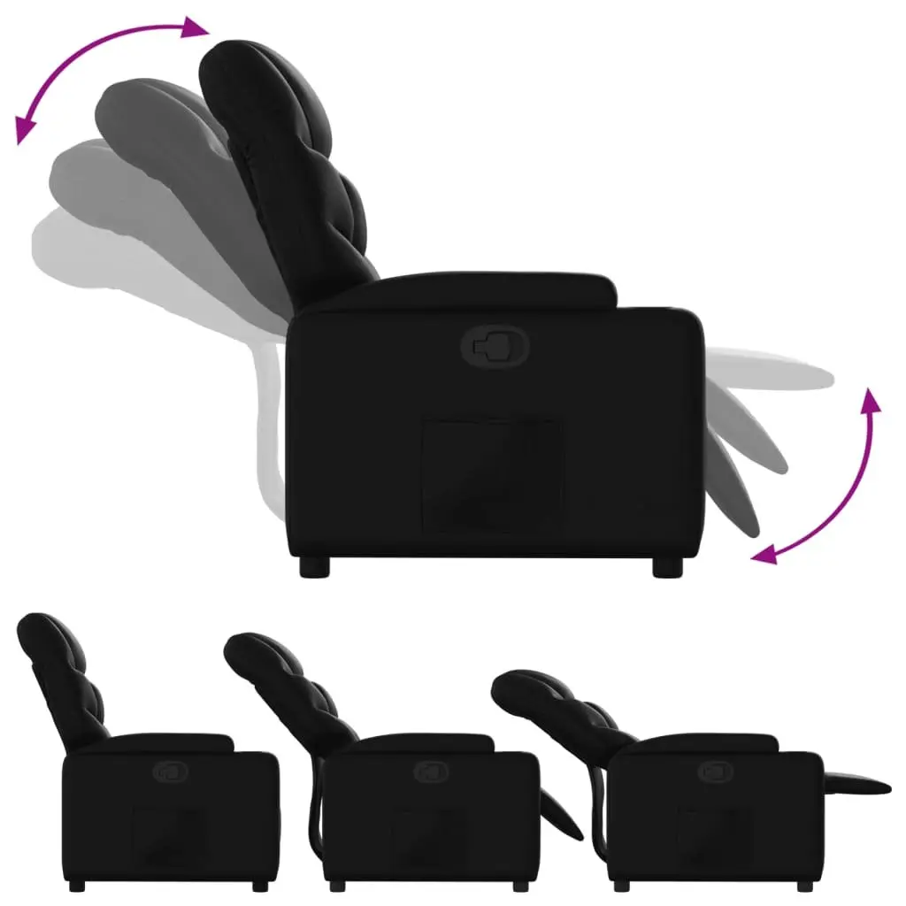 Recliner Chair Manual Reclining Armchair with Cup Holders Side Pocket Black