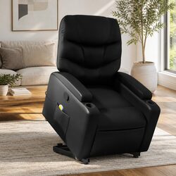 Comfortable Black Faux Leather Massage Recliner Chair