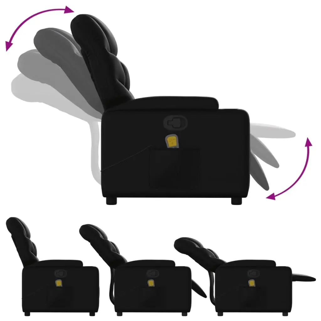 Electric Massage Recliner Chair Black Faux Leather Power Lift 135 Degrees