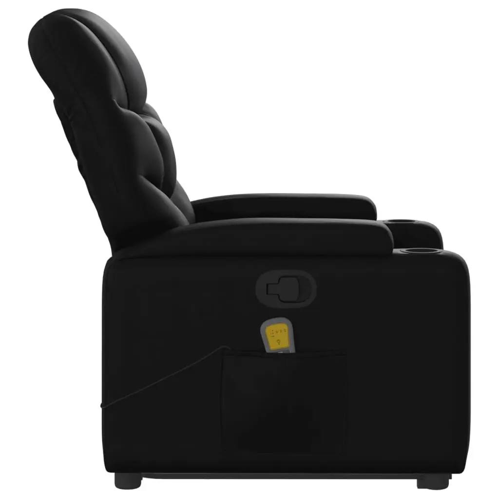 Electric Massage Recliner Chair Black Faux Leather Power Lift 135 Degrees