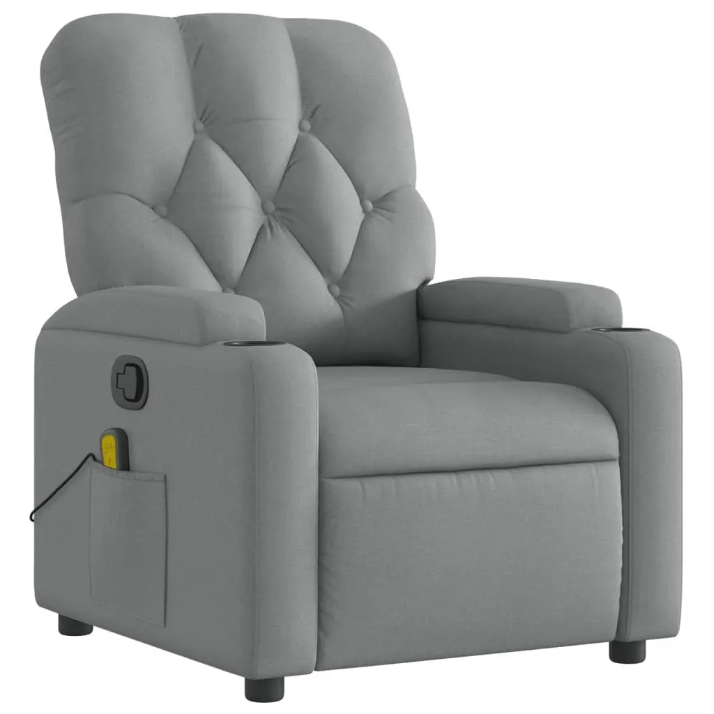Grey Fabric Massage Recliner Chair with Manual Recline