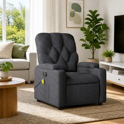 Grey Fabric Massage Recliner Chair with Vibration