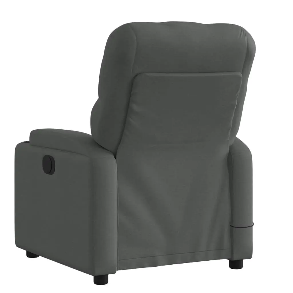 Massage Recliner Chair Grey Fabric Manual Reclining Armchair with Vibration Massage