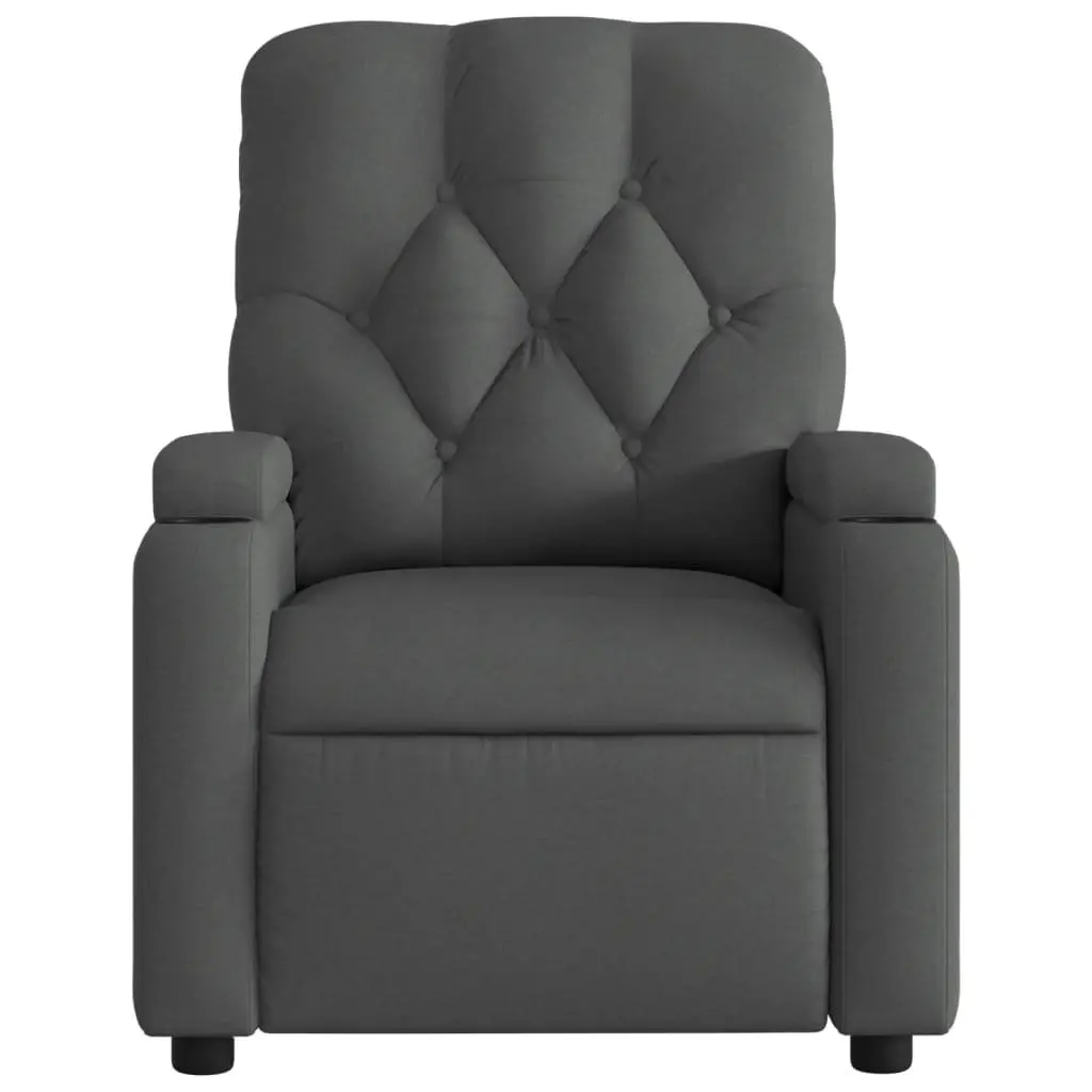 Massage Recliner Chair Grey Fabric Manual Reclining Armchair with Vibration Massage