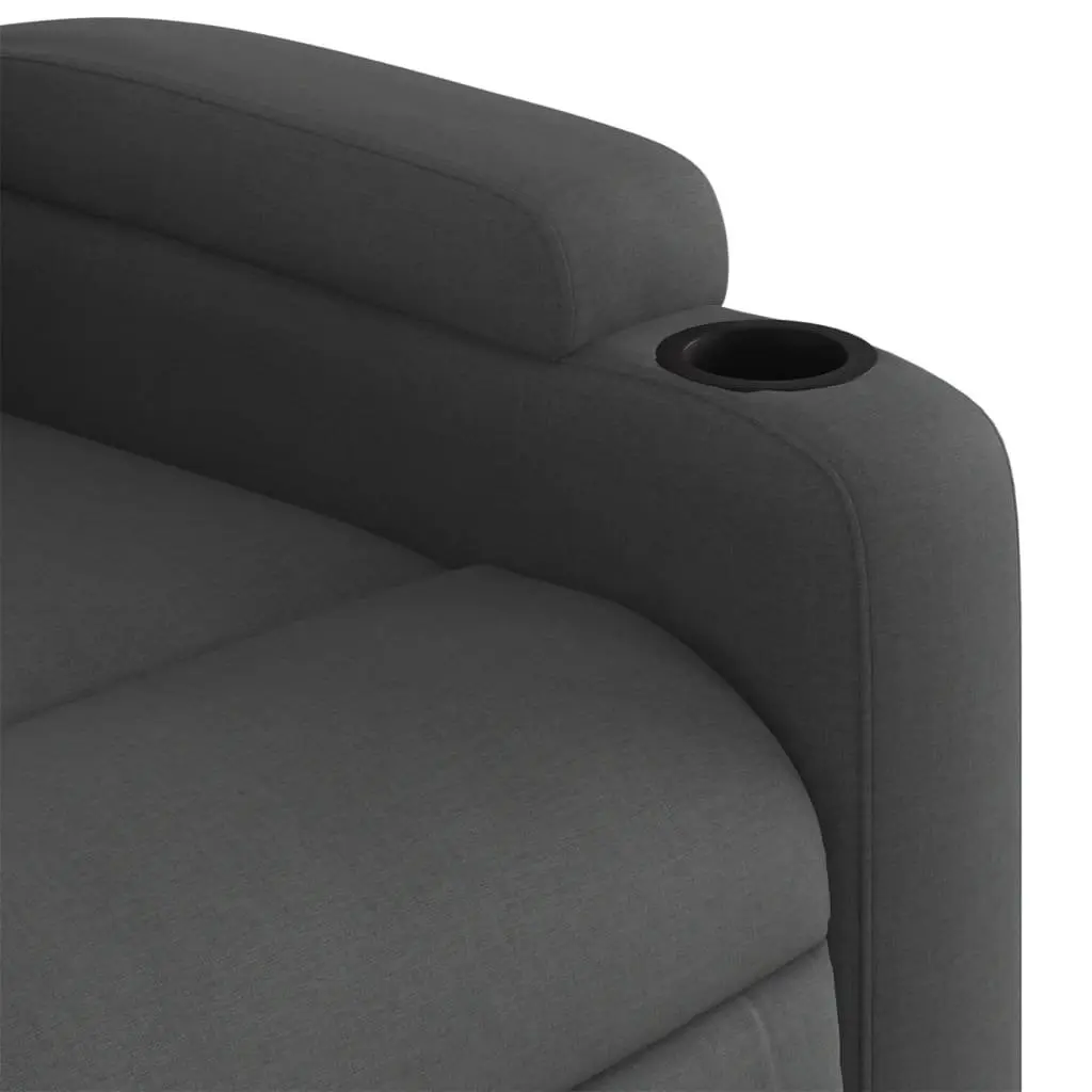 Massage Recliner Chair Grey Fabric Manual Reclining Armchair with Vibration Massage