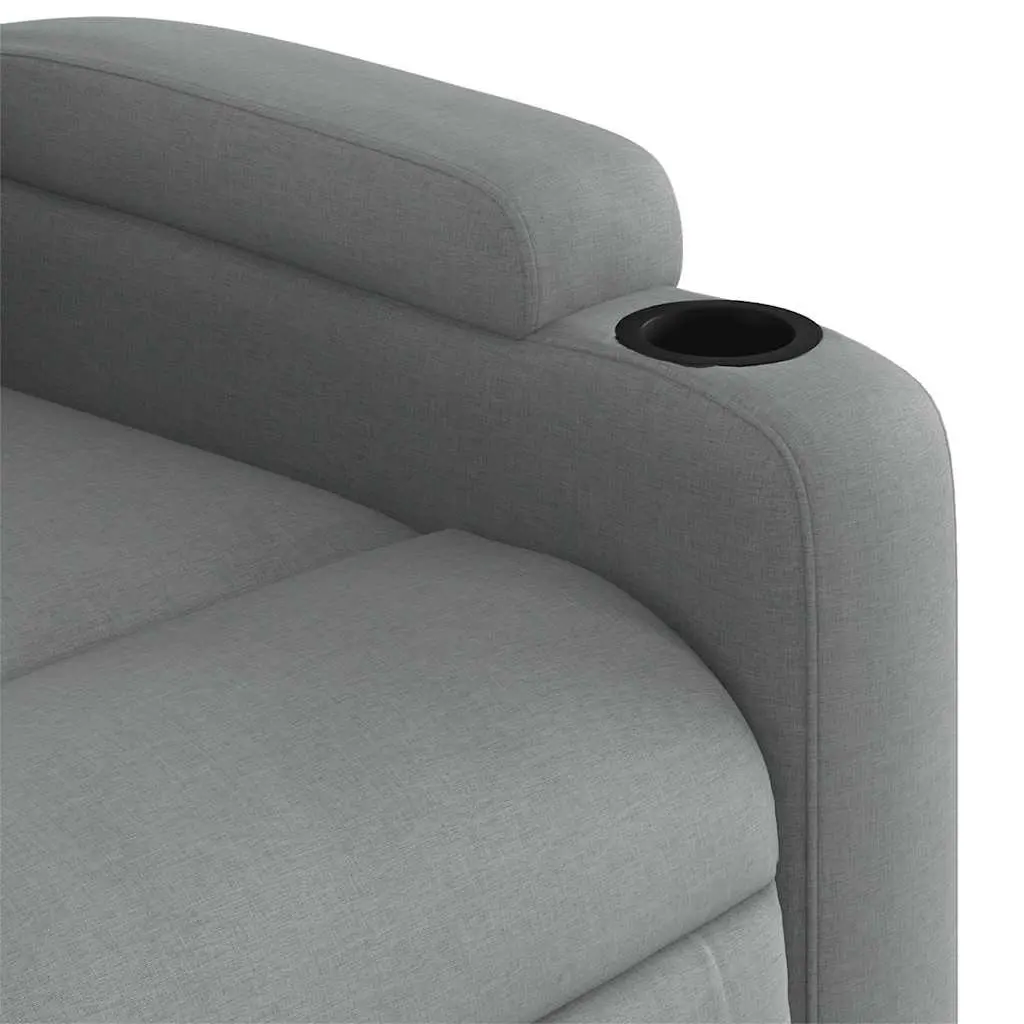 Electric Massage Recliner Chair Grey Fabric 135 Degrees Adjustable Backrest and Footrest