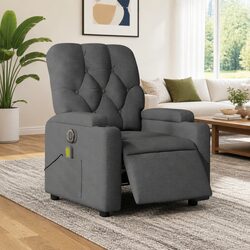 Electric Massage Recliner Chair in Grey Fabric