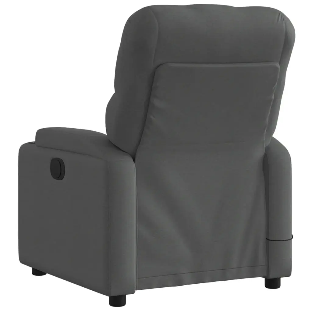 Electric Massage Recliner Chair Grey Fabric 135 Degrees Motorised Reclining USB Powered
