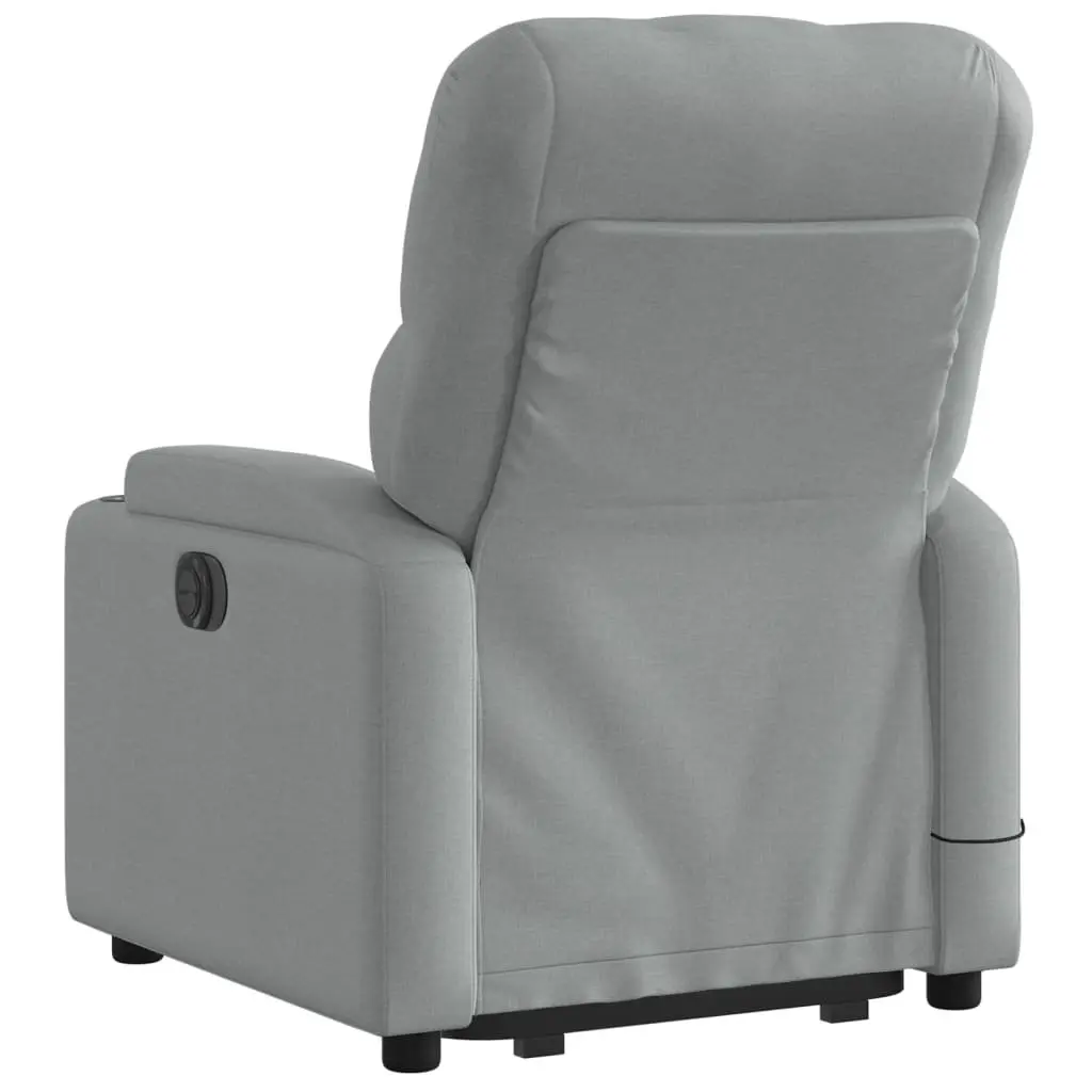 Electric Recliner Chair Power Lift Grey Fabric Massage Armchair for Elderly