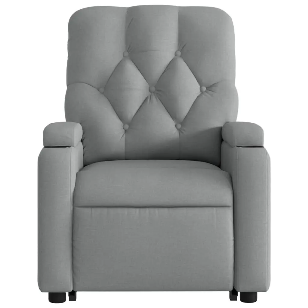 Electric Recliner Chair Power Lift Grey Fabric Massage Armchair for Elderly