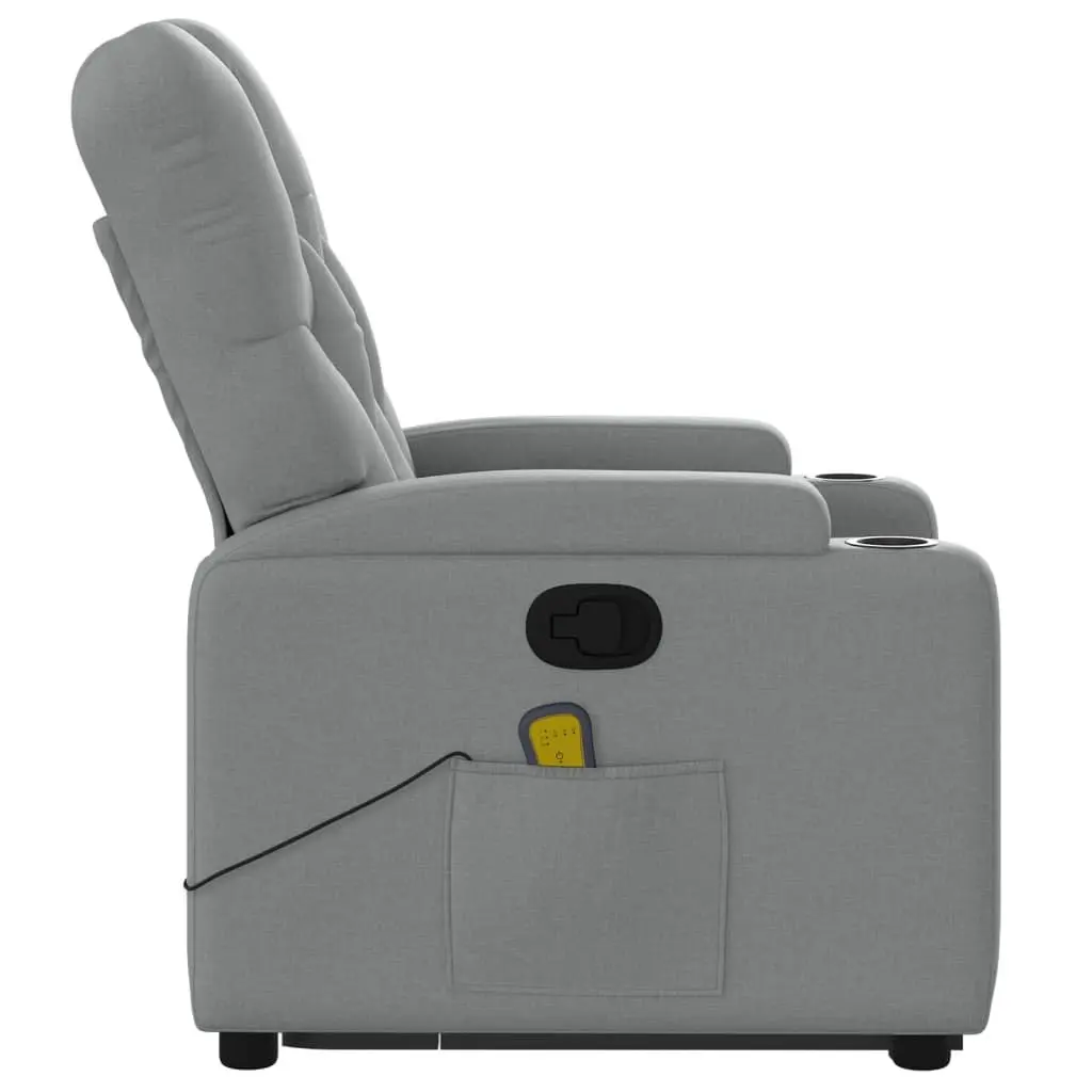 Electric Recliner Chair Power Lift Grey Fabric Massage Armchair for Elderly
