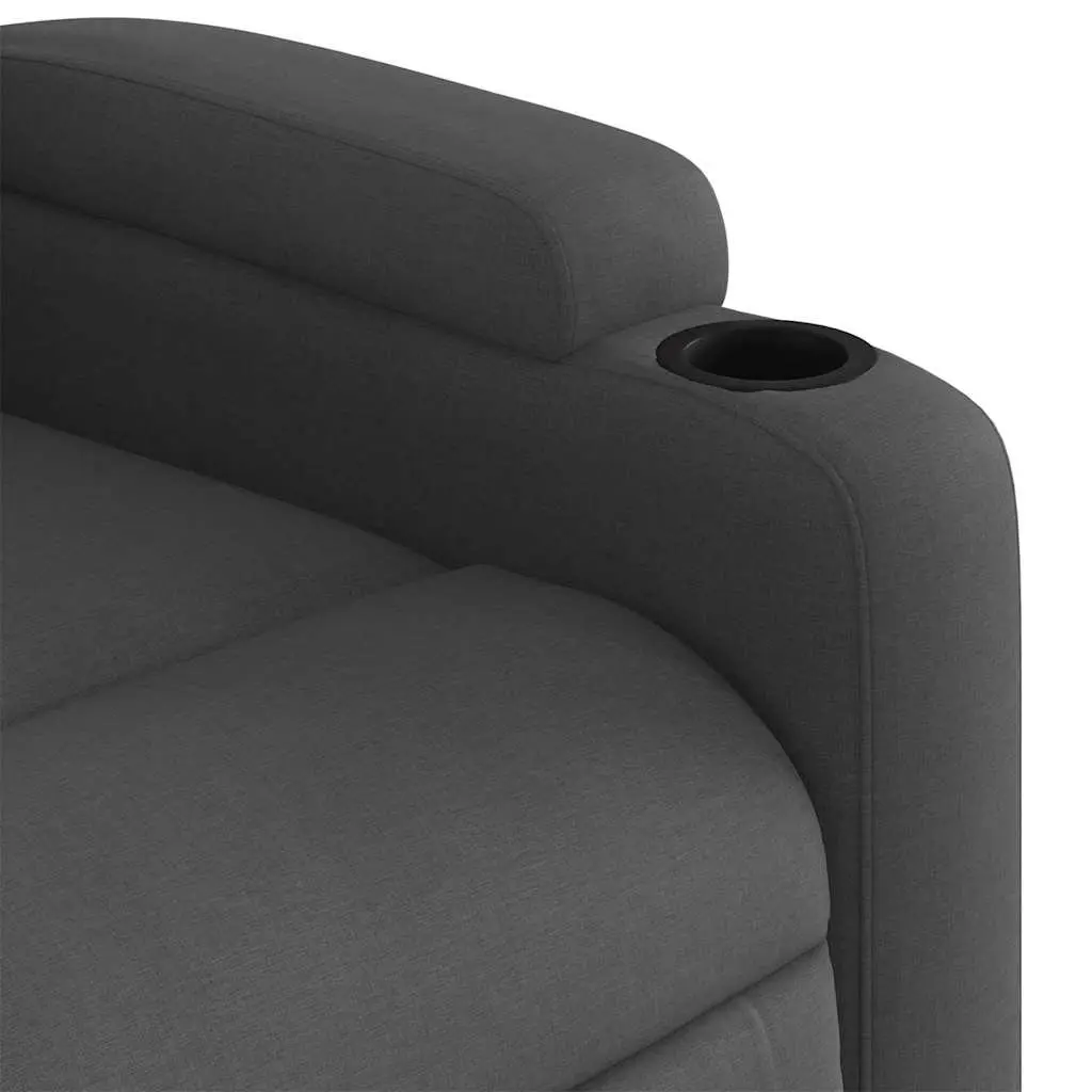 Stand Up Massage Recliner Chair Grey Fabric Power Lift Manual Recline