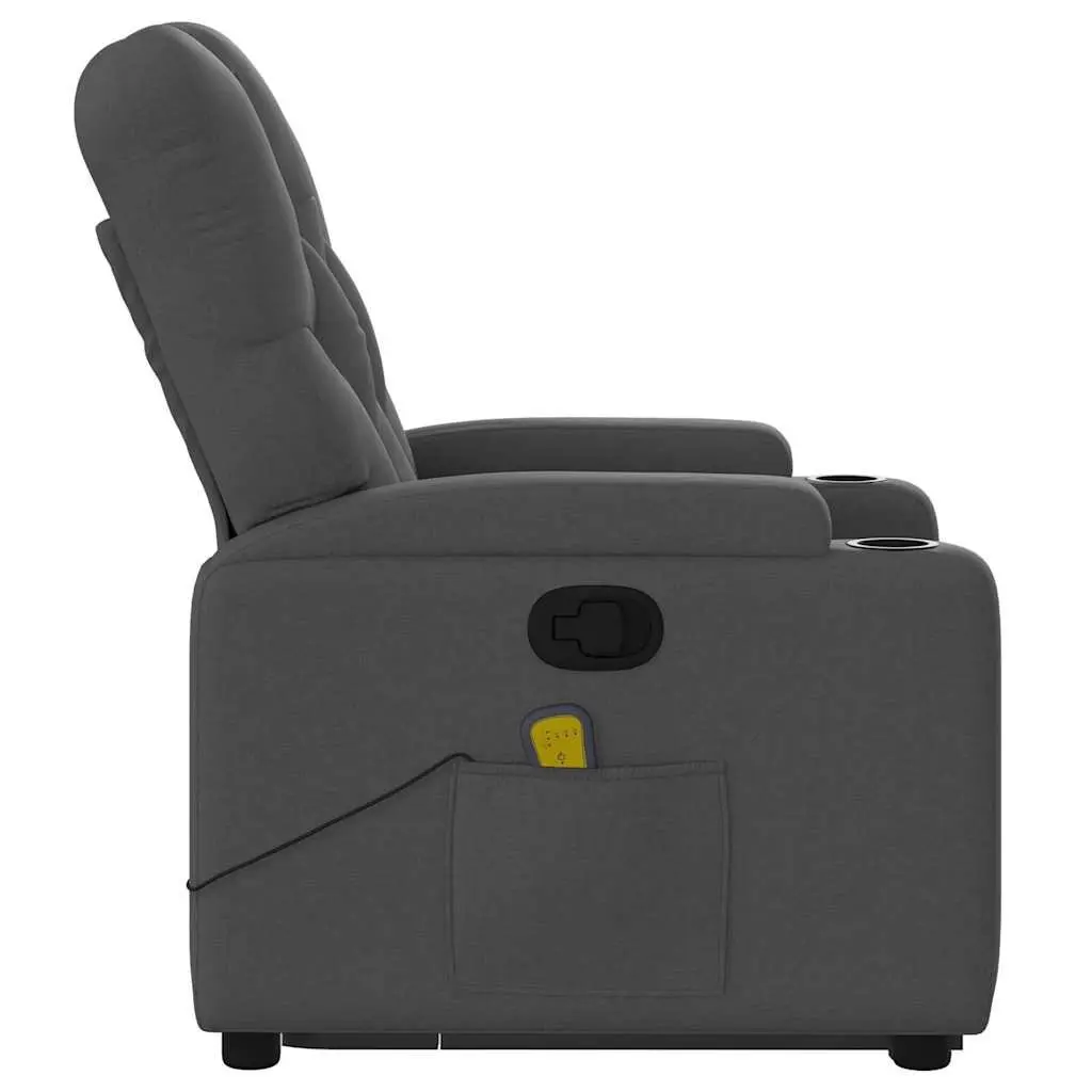 Stand Up Massage Recliner Chair Grey Fabric Power Lift Manual Recline