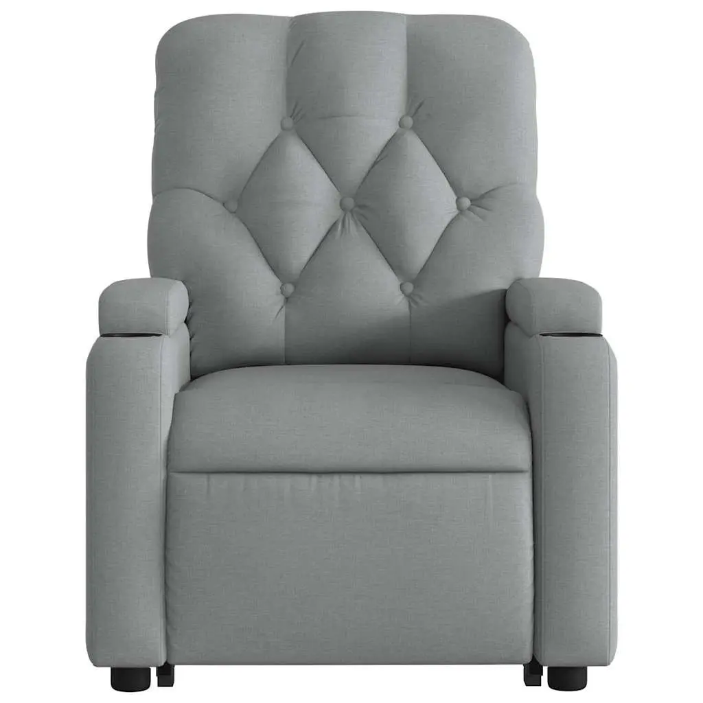 Electric Massage Recliner Chair Grey Fabric Power Lift Adjustable Footrest