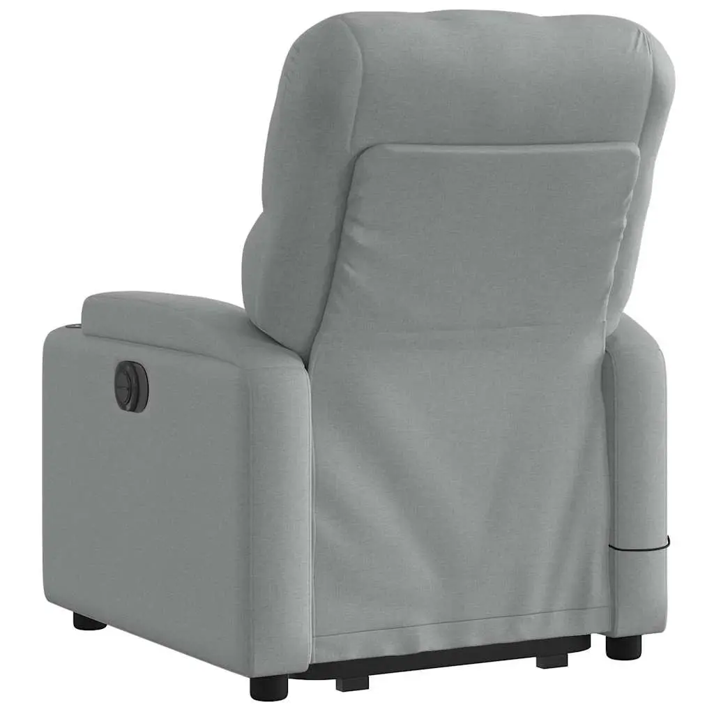 Electric Massage Recliner Chair Grey Fabric Power Lift Adjustable Footrest
