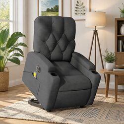 Grey Fabric Electric Massage Recliner Chair for Comfort
