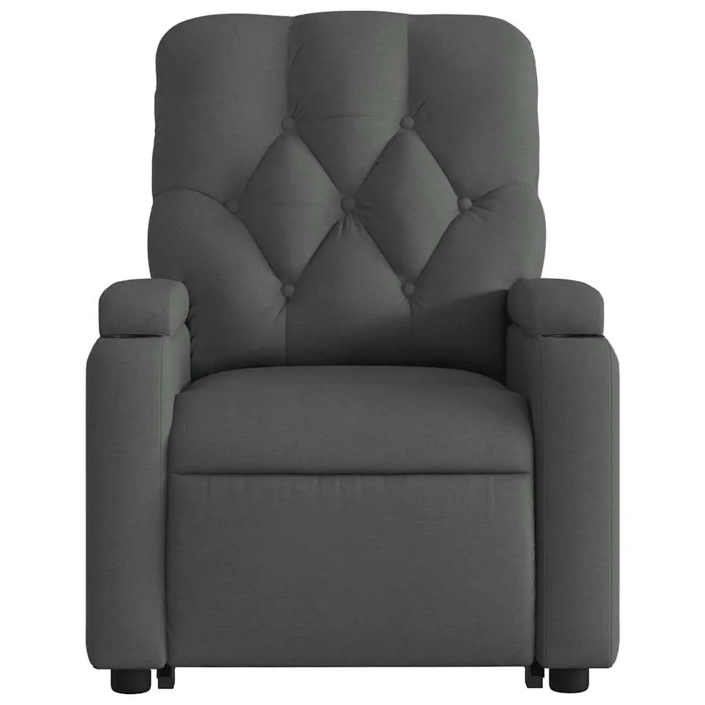 Electric Massage Recliner Chair Grey Fabric Power Lift 135 Degree Adjustable