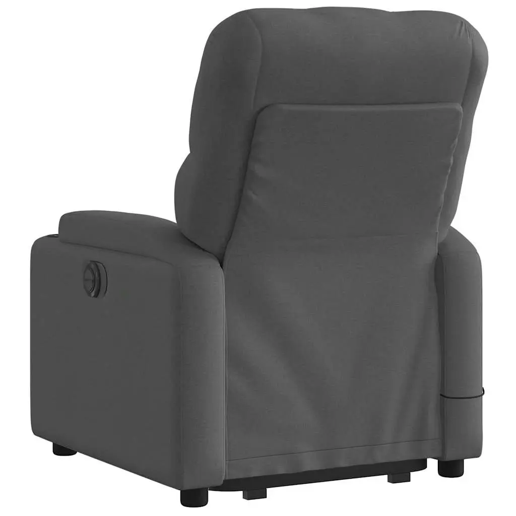 Electric Massage Recliner Chair Grey Fabric Power Lift 135 Degree Adjustable