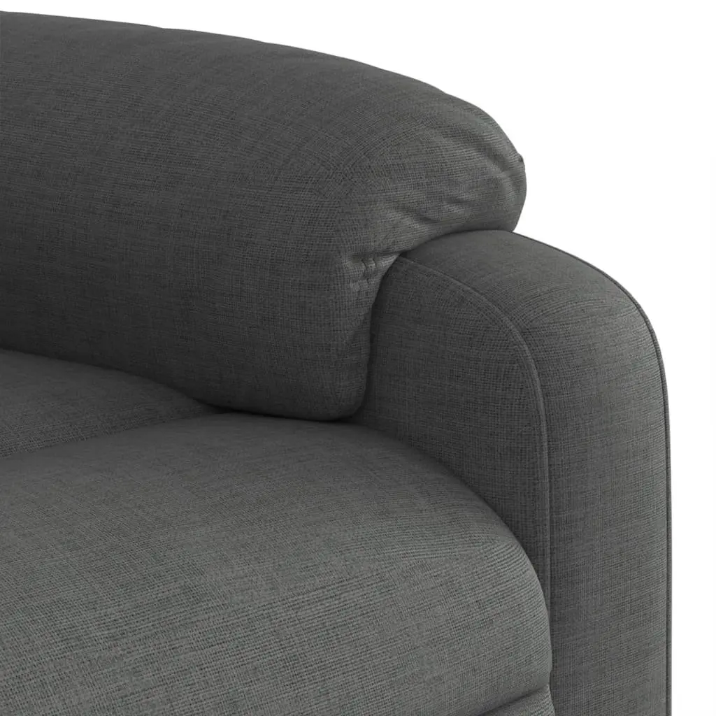 Massage Recliner Chair Grey Fabric Manual Recline 135 Degrees Vibration 6 Points