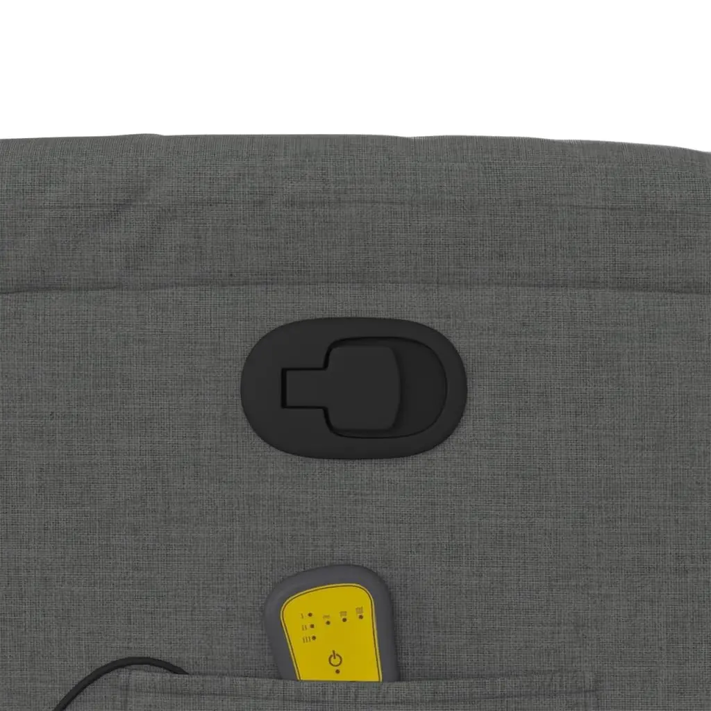 Massage Recliner Chair Grey Fabric Manual Recline 135 Degrees Vibration 6 Points