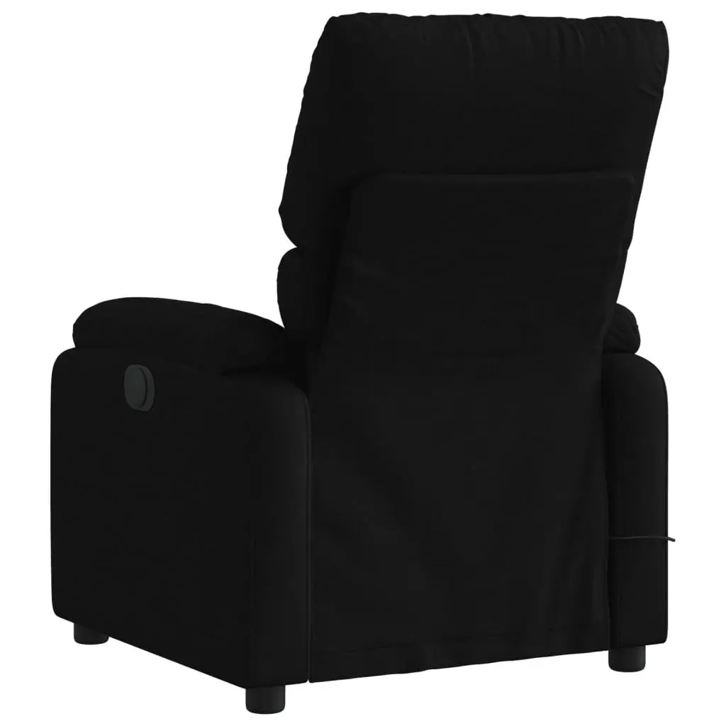 Massage Recliner Chair Black Fabric Manual Recline 6 Vibration Points Armchair