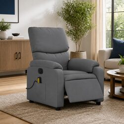 Grey Fabric Electric Massage Recliner Chair with Footrest