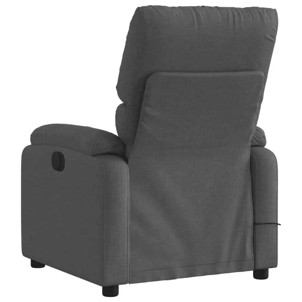 Electric Massage Recliner Chair Grey Fabric 135 Degrees Motorized Armchair