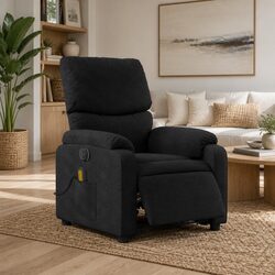 Electric Massage Recliner Chair in Black Fabric