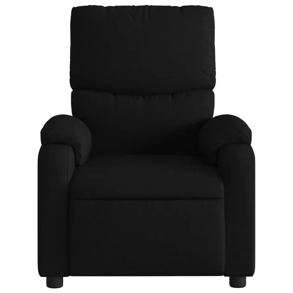 Electric Massage Recliner Chair Black Fabric Automatic Footrest 135 Degrees