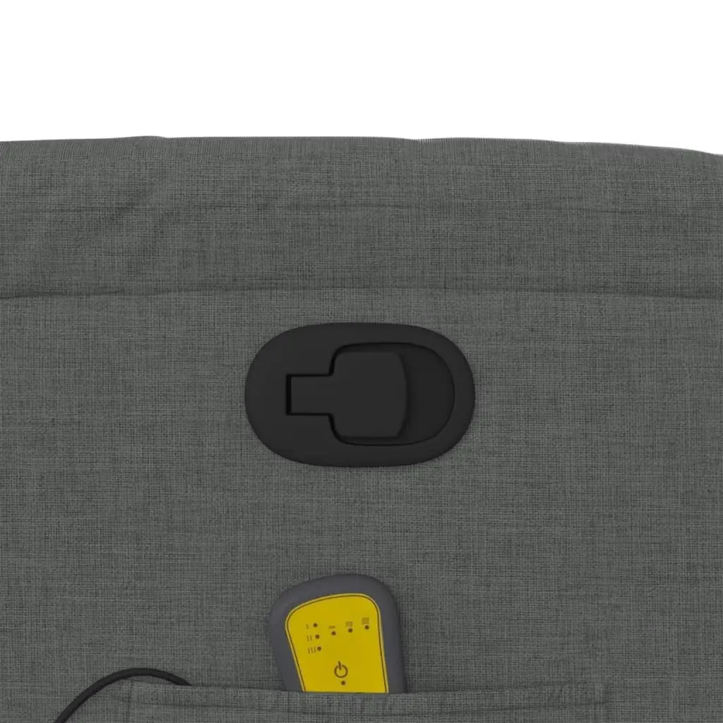 Electric Massage Recliner Chair Grey Fabric Power Lift Manual Reclining 135 Degrees 6 Massage Points