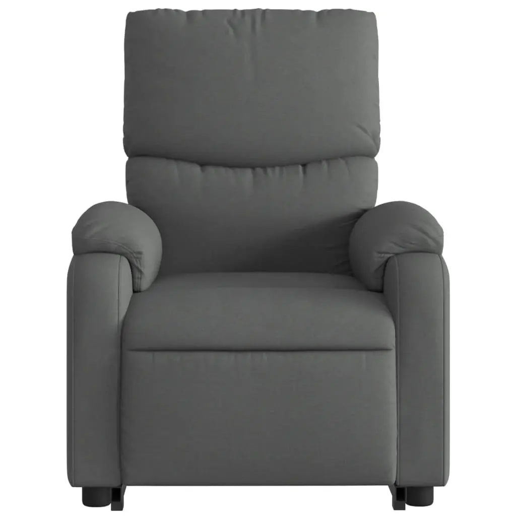 Electric Massage Recliner Chair Grey Fabric Power Lift Manual Reclining 135 Degrees 6 Massage Points