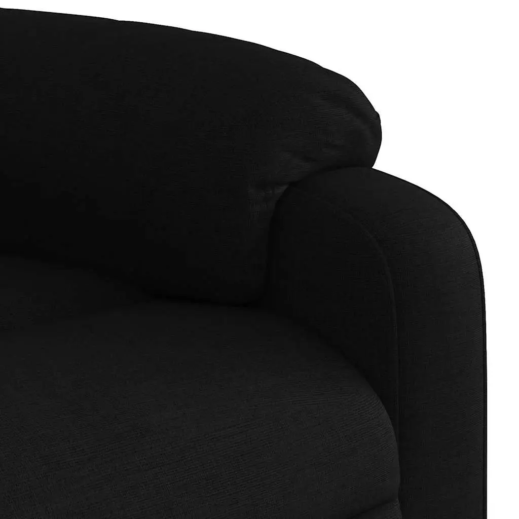 Electric Massage Recliner Chair Black Fabric Stand Up Power Lift 6 Point Vibration Massage