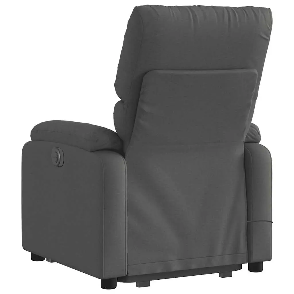Electric Massage Recliner Chair Grey Fabric Power Lift Armchair