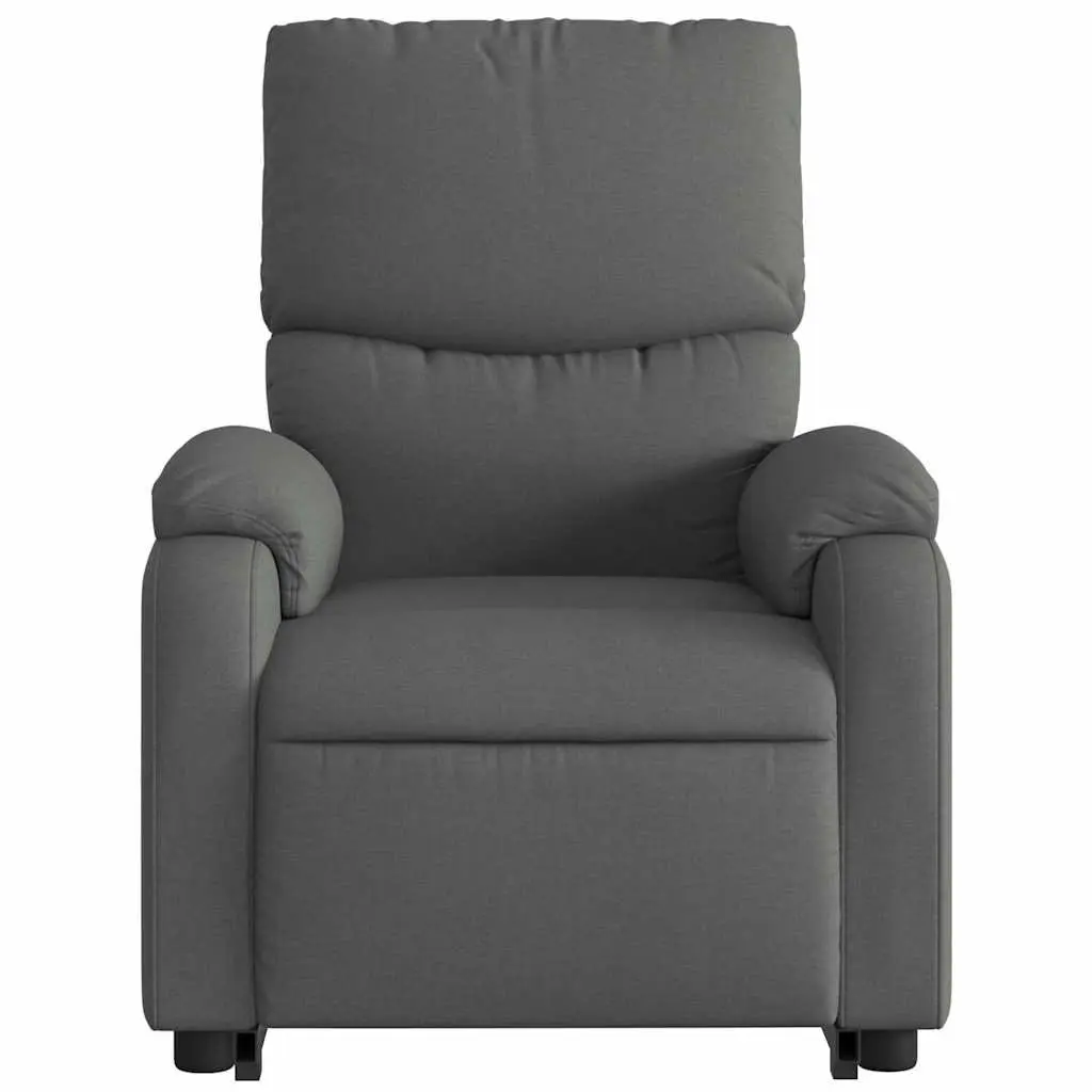 Electric Massage Recliner Chair Grey Fabric Power Lift Armchair