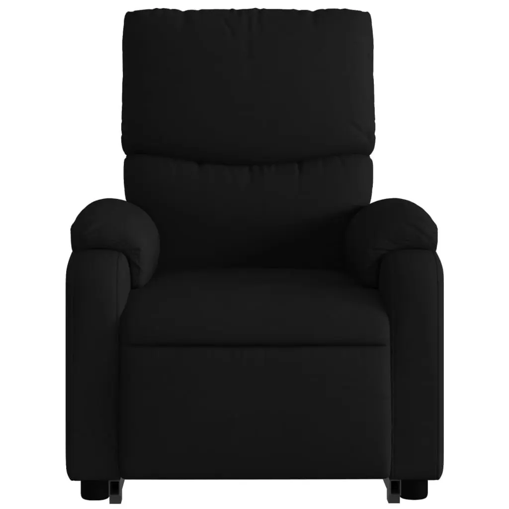Electric Massage Recliner Chair Black Fabric Lift Armchair