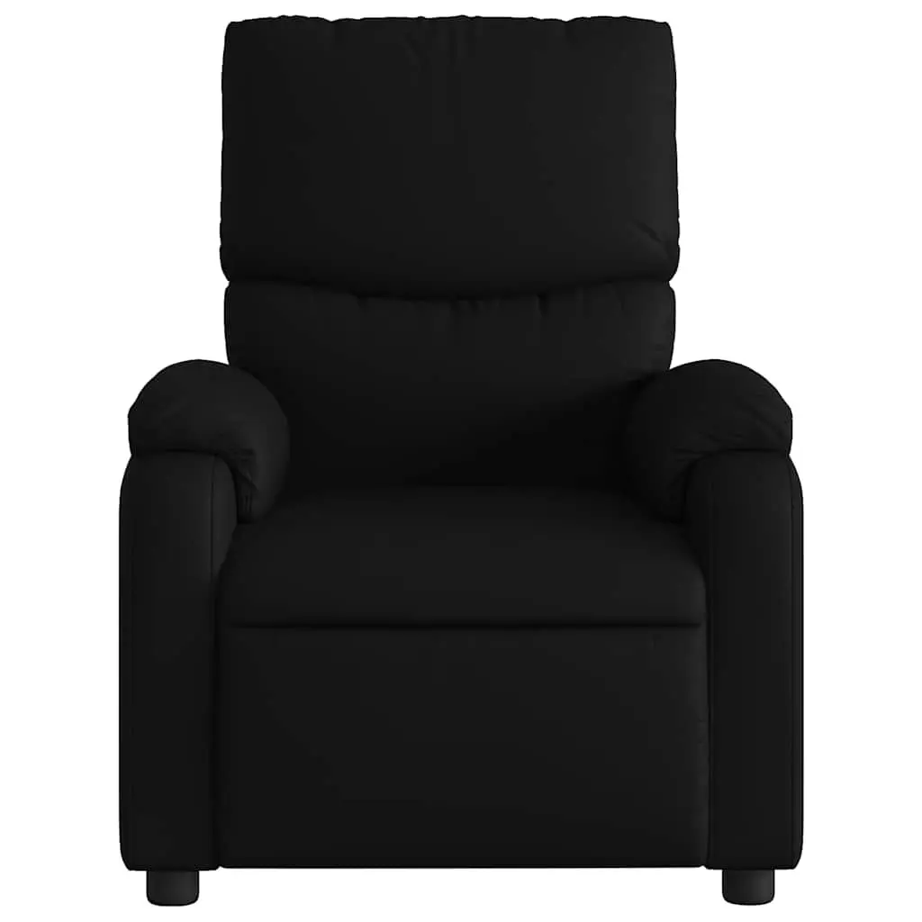 Black Faux Leather Manual Recline Massage Recliner Chair