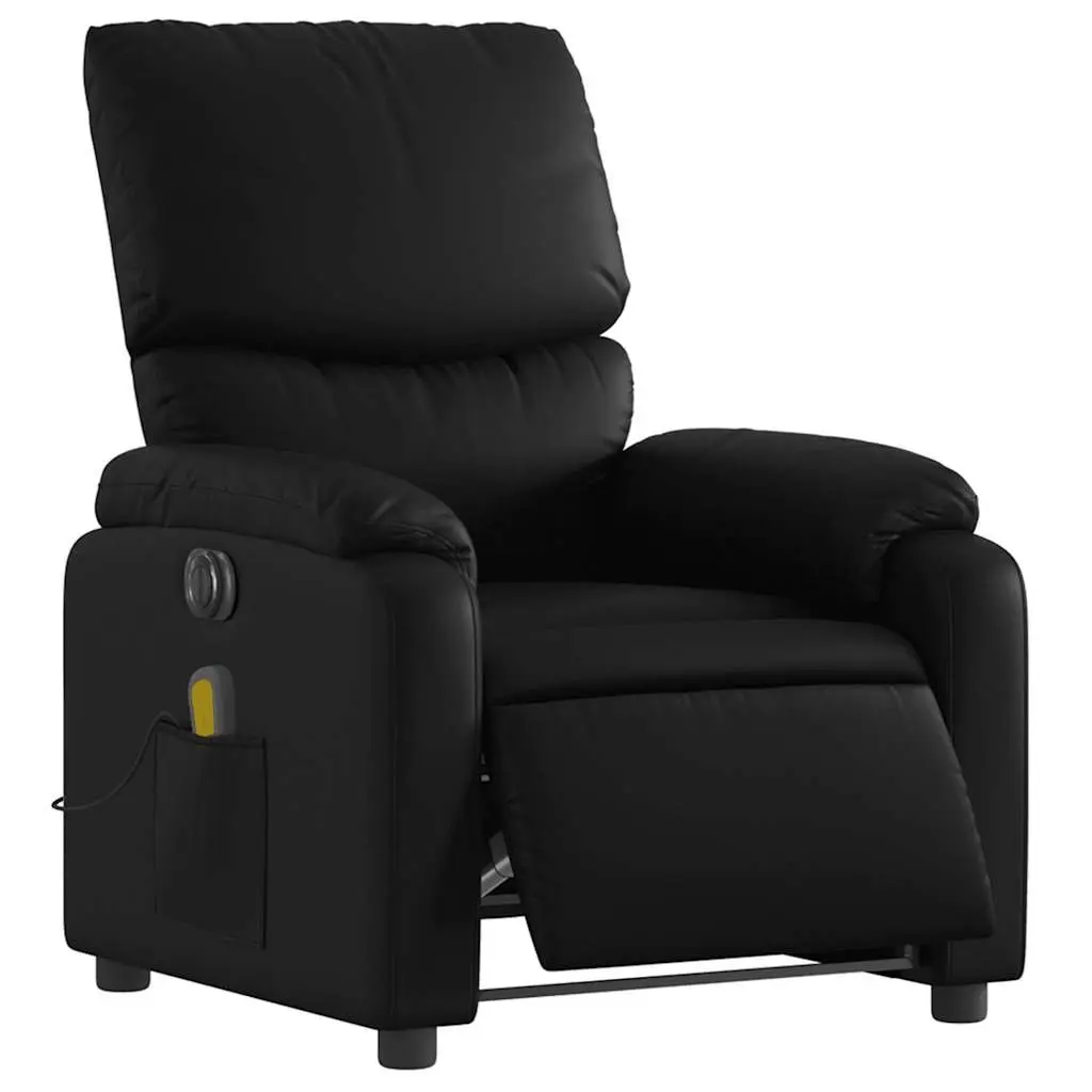 Electric Massage Recliner Chair Black Faux Leather 135 Degrees Automatic Recline