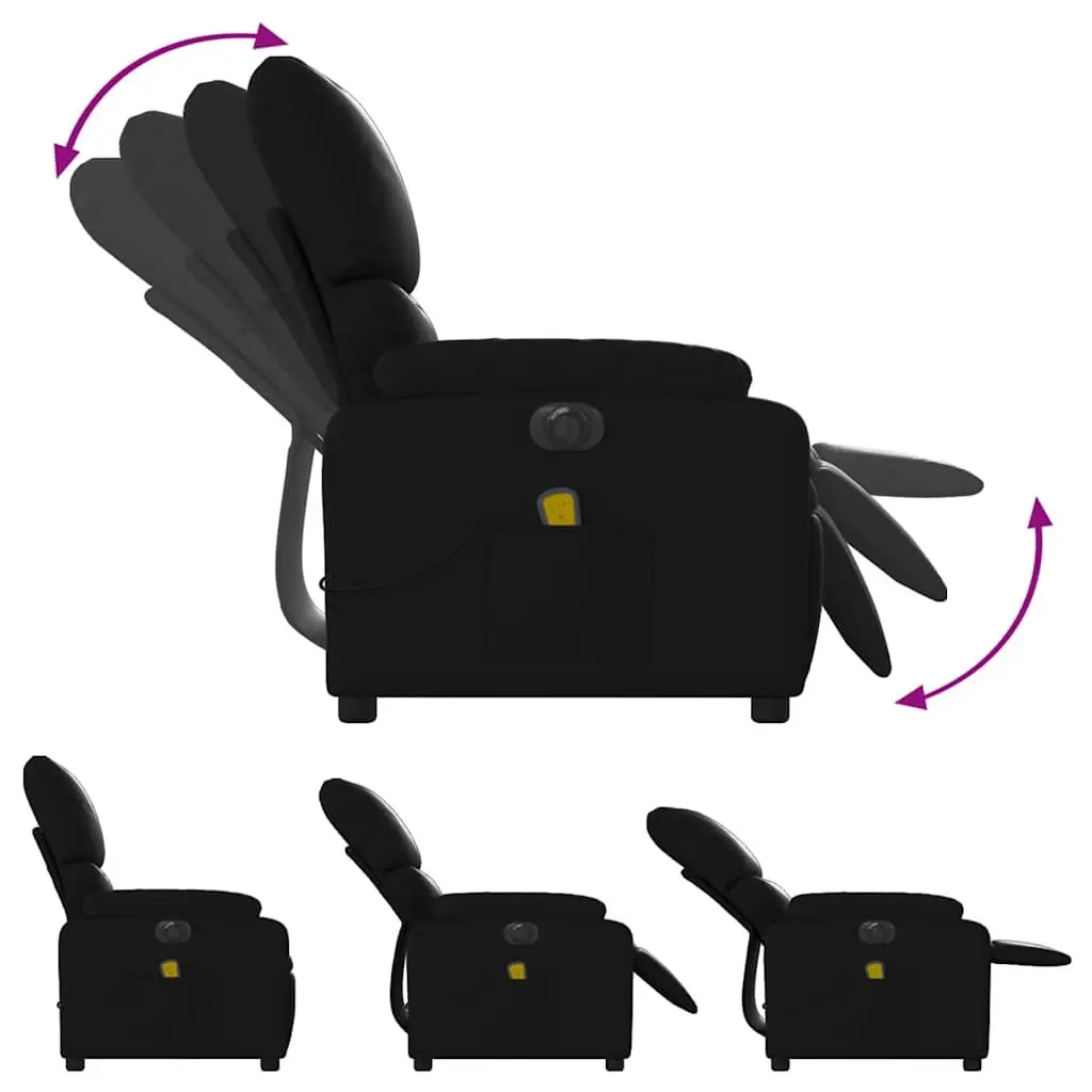 Electric Massage Recliner Chair Black Faux Leather 135 Degrees Automatic Recline
