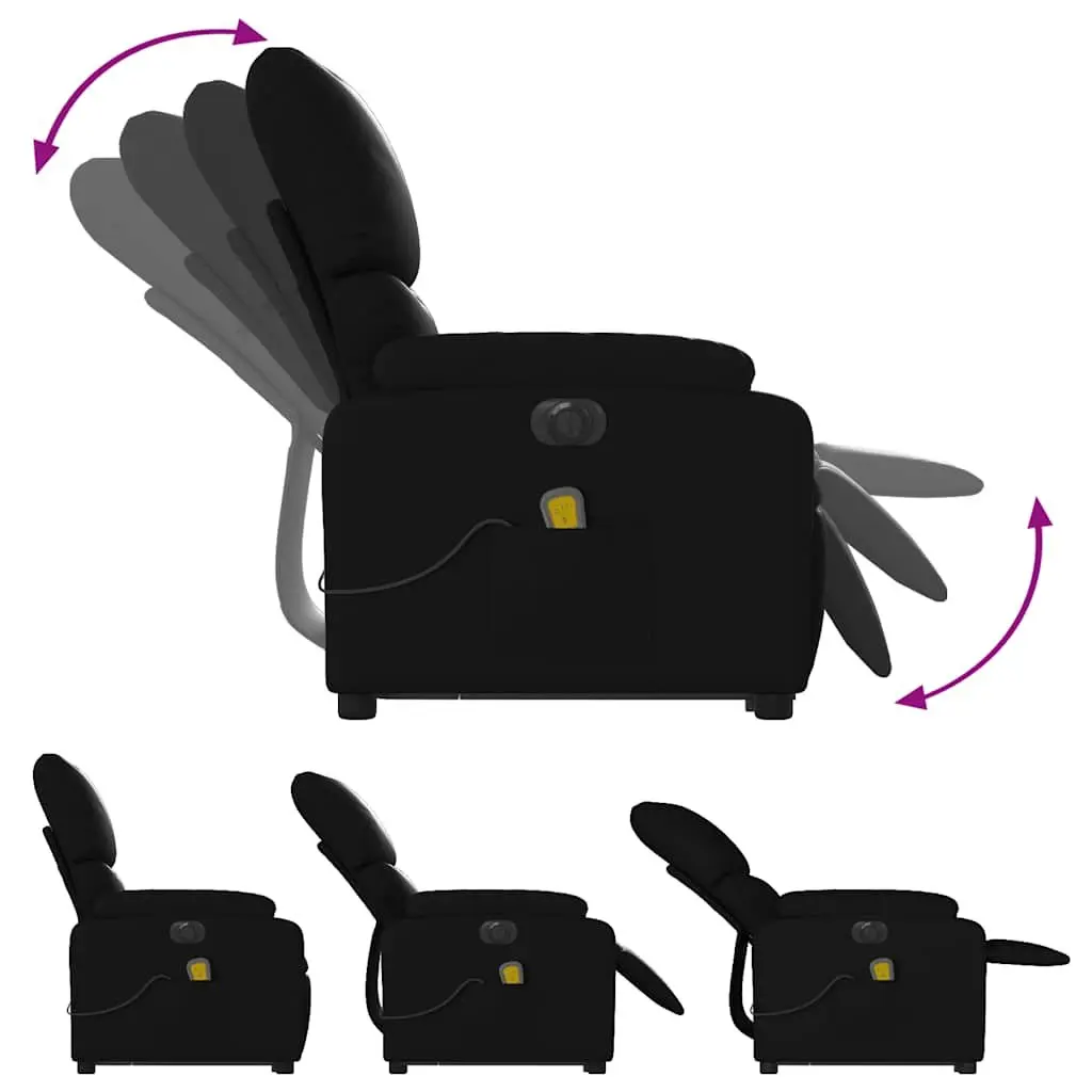 Electric Massage Recliner Chair Black Faux Leather Power Lift 135 Degrees