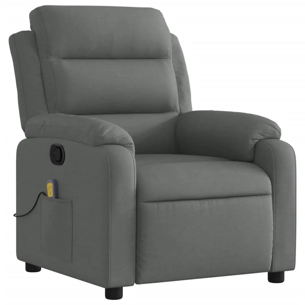 Grey Fabric Massage Recliner Chair with Footrest