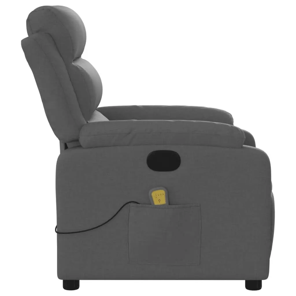 Grey Fabric Massage Recliner Chair with Footrest
